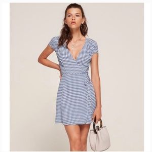 Reformation Lorena Dress in Skyline Blue Gingham